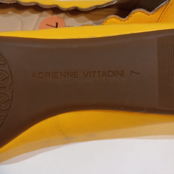 Adrienne Vittadini Womens Fox Ballerina Pointed Toe Flats yellow leather 7 - Picture 10 of 10